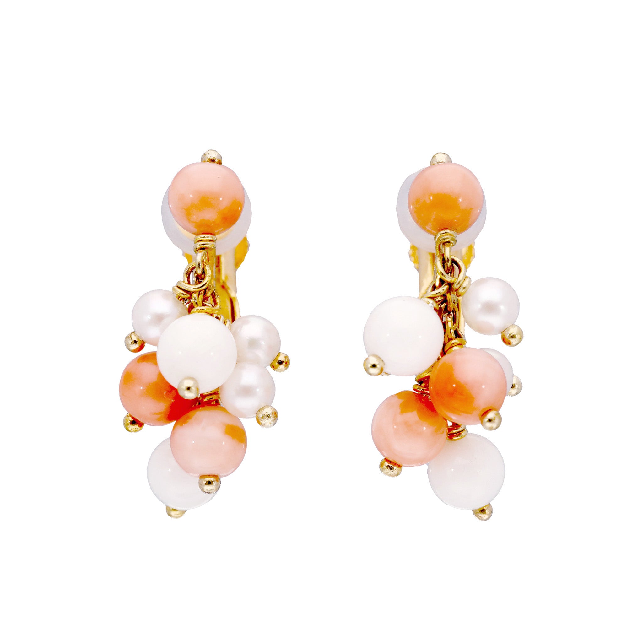 【限定10点】珊瑚(さんご)/パール シルバーイヤリング(アコヤ真珠)《26T10122》