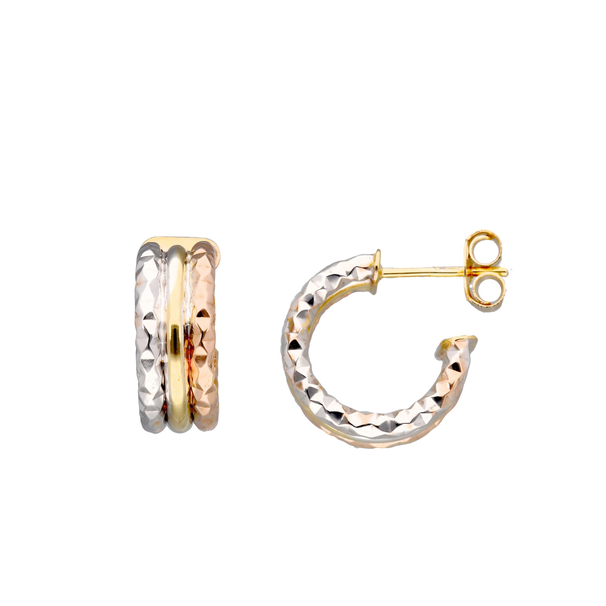 K18ピアス(スリーカラー/イタリア製)《26T10126》