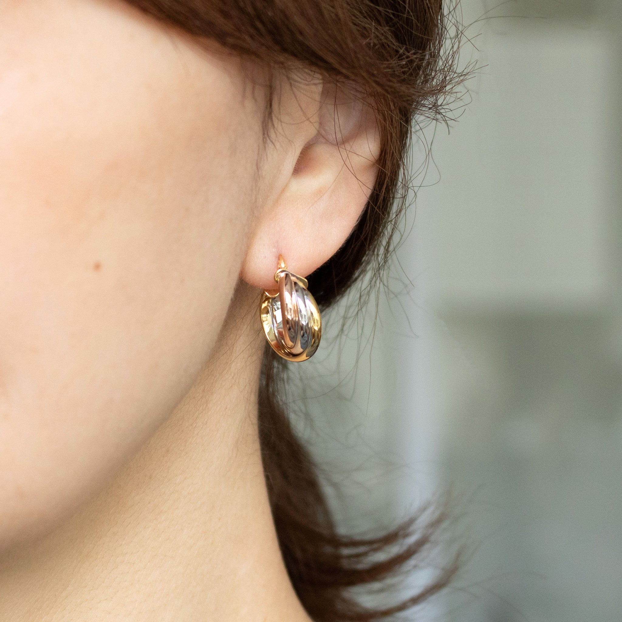 K18ピアス(スリーカラー/イタリア製)《26T10127》