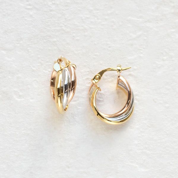 K18ピアス(スリーカラー/イタリア製)《26T10127》 | 京セラジュエリー