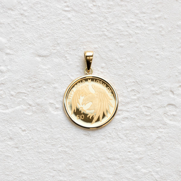 K24/K18ペンダント(純金/コイン/イーグルモチーフ/1/20oz)《26T10130