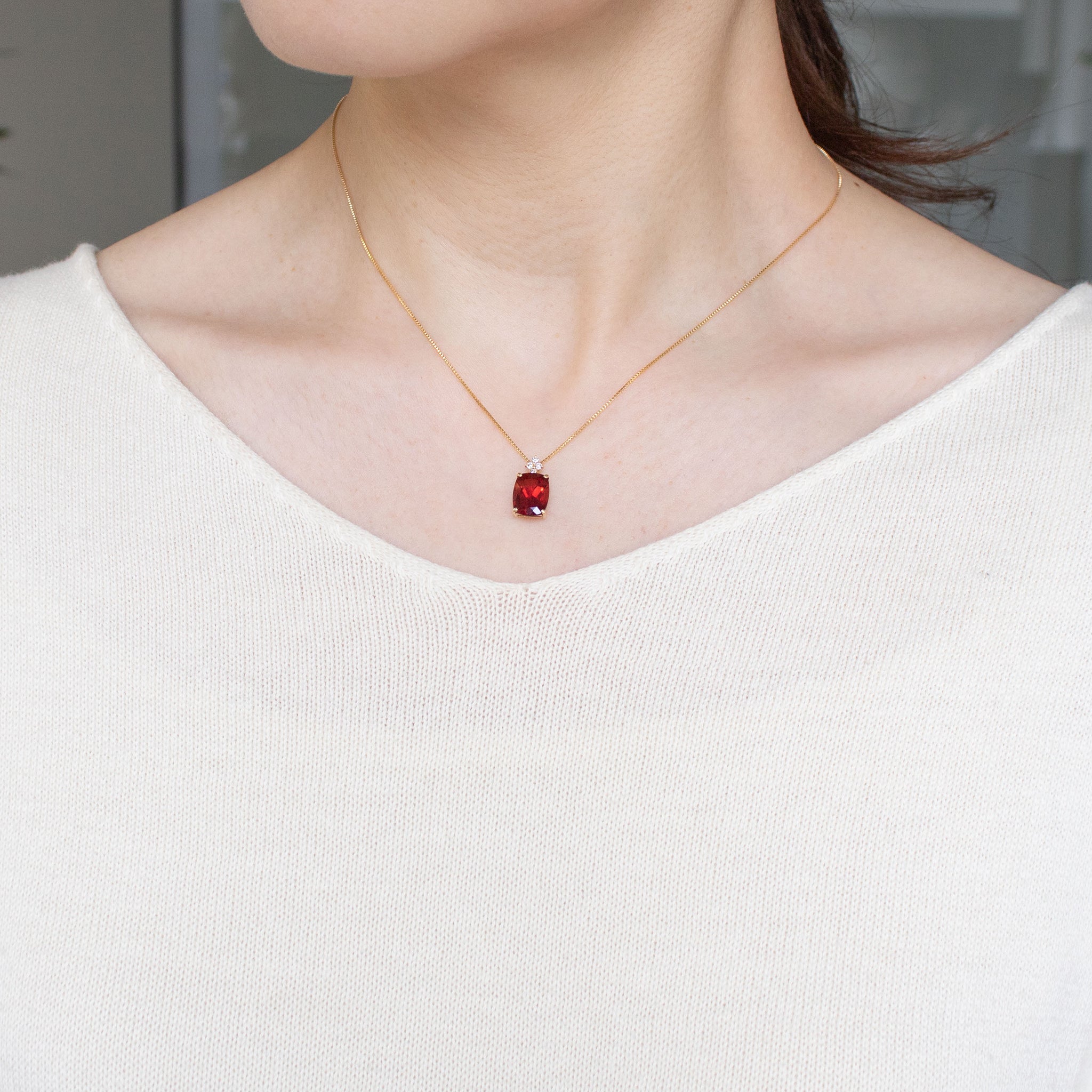 【限定1点】アンデシン/ダイヤモンド K18ネックレス《26T10132》