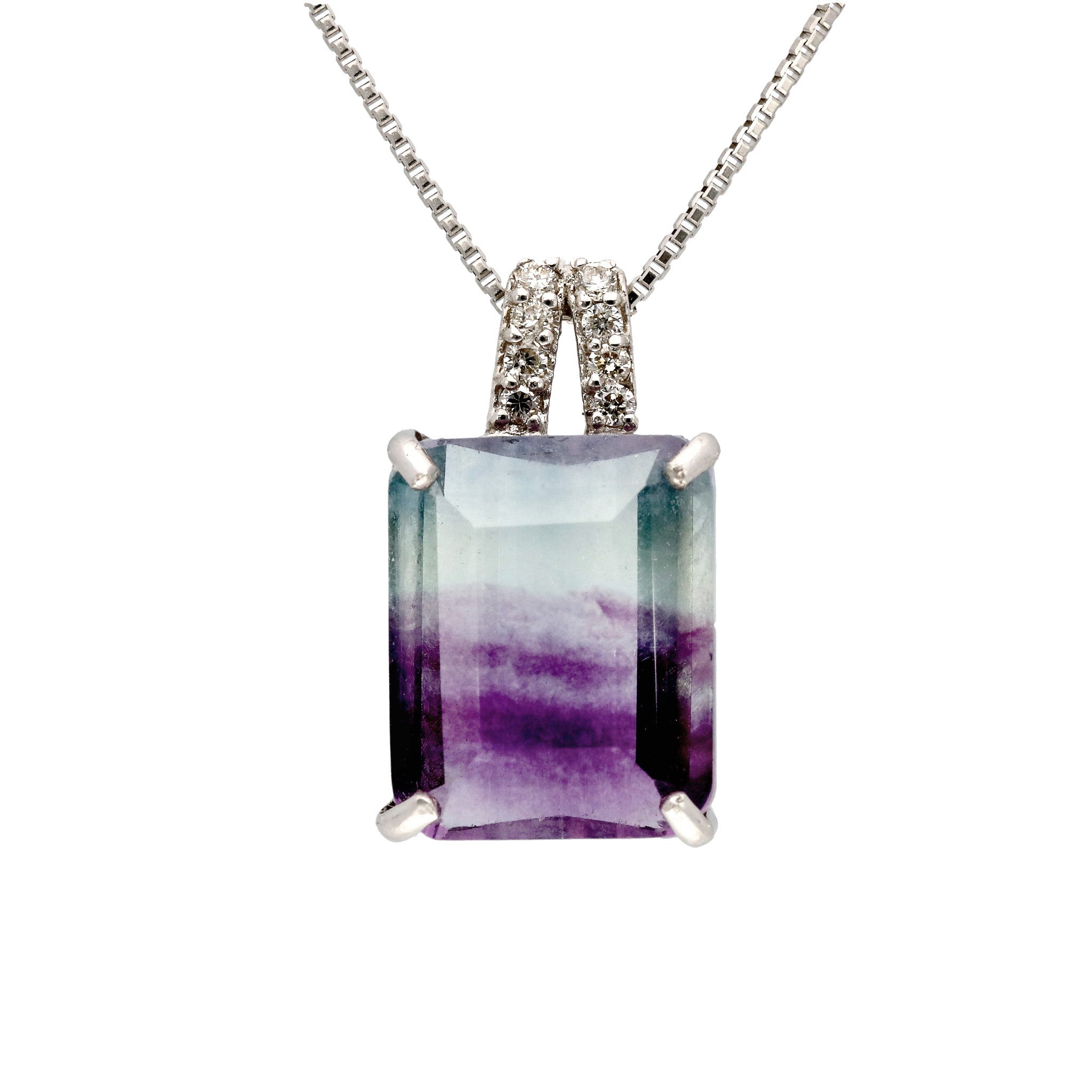 【限定1点】パーティーカラードフローライト/ダイヤモンド プラチナネックレス(4.32カラット)《26T10133》