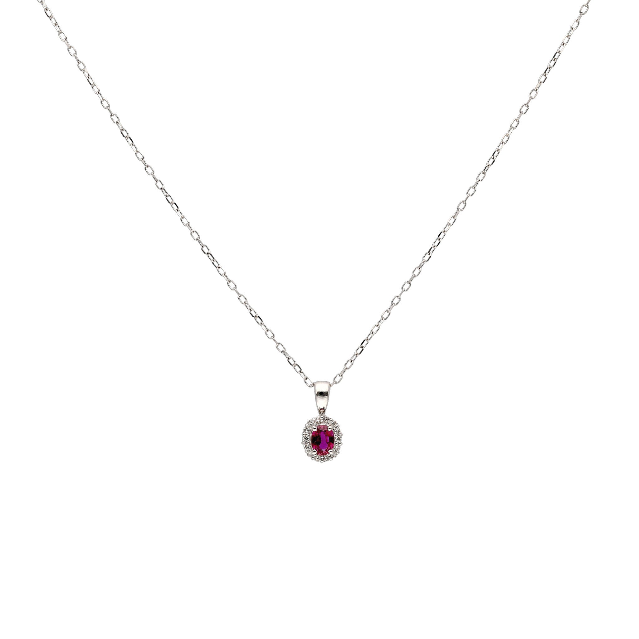 【限定1点】ルビー/ダイヤモンド プラチナネックレス(7月誕生石)《26T10137》