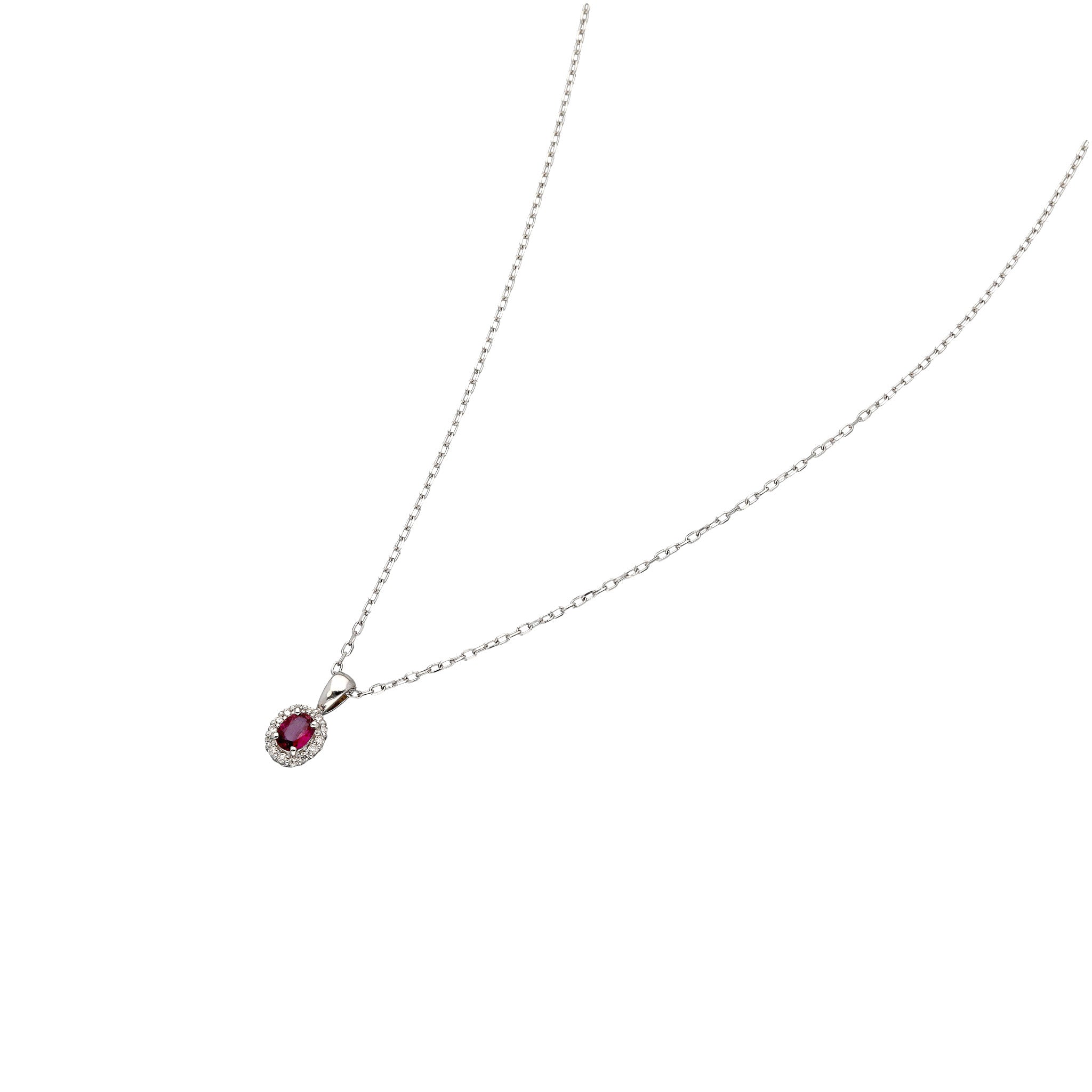 【限定1点】ルビー/ダイヤモンド プラチナネックレス(7月誕生石)《26T10137》