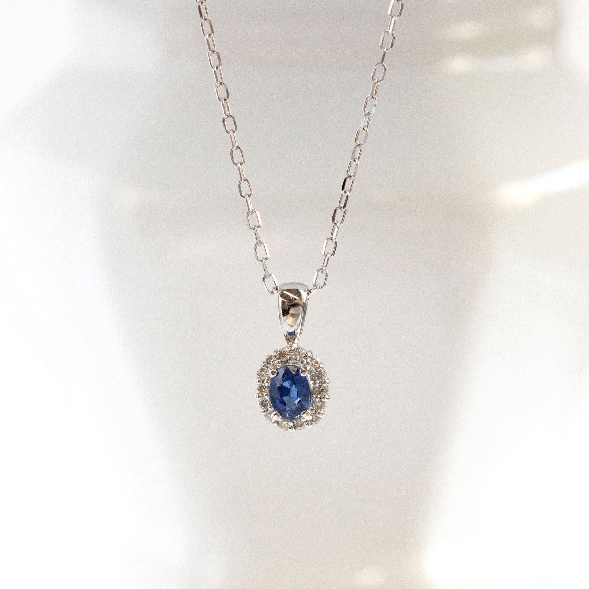 【限定1点】サファイア/ダイヤモンド プラチナネックレス(9月誕生石)《26T10138》