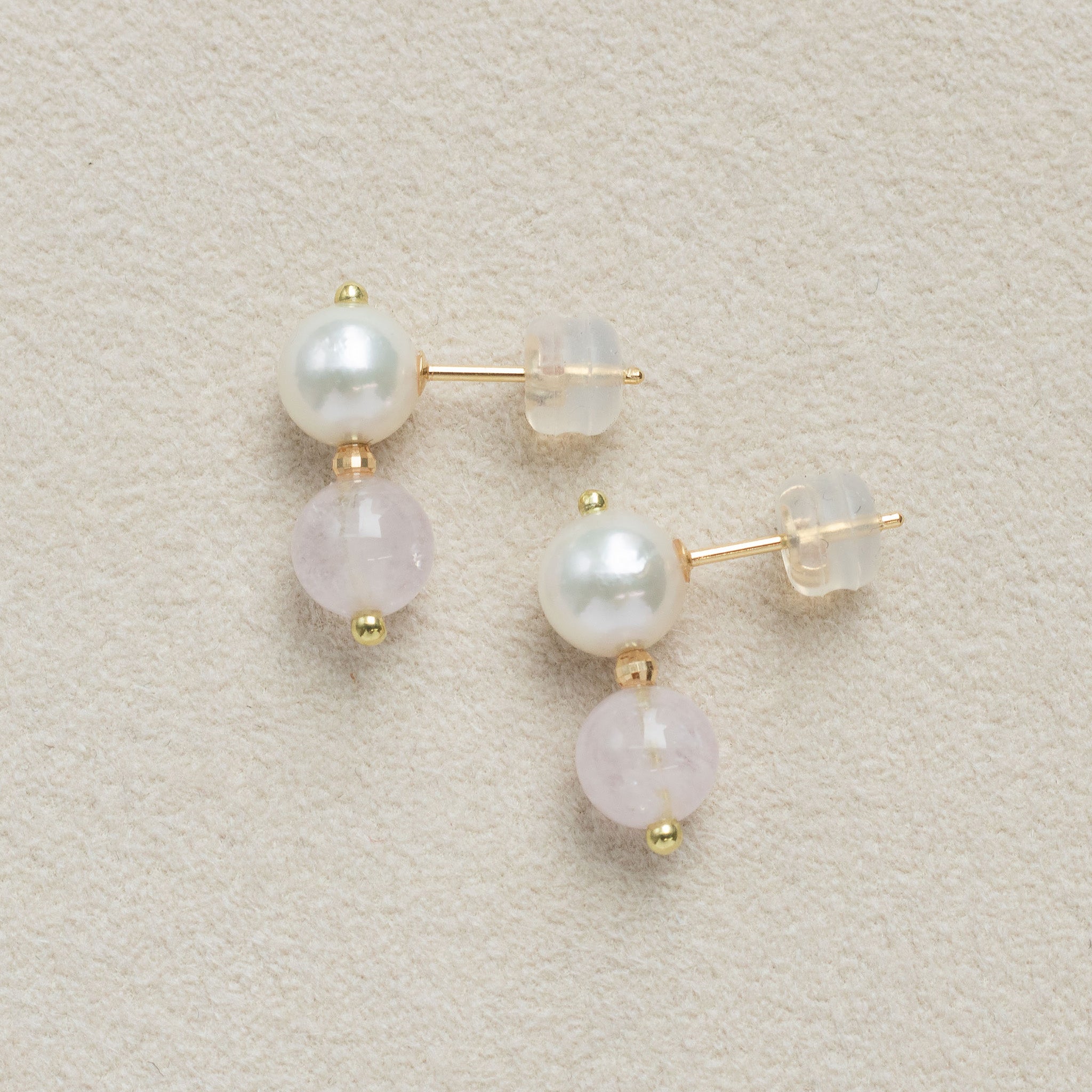 【限定7点】モルガナイト/パール K18ピアス(アコヤ真珠)《26T10141》