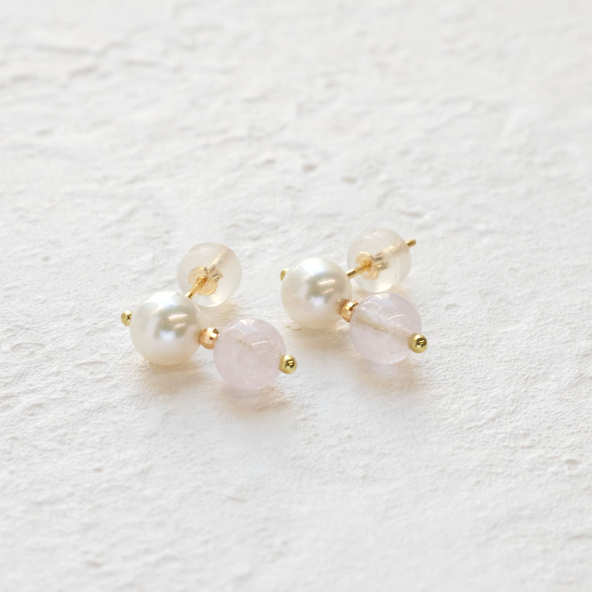 【限定7点】モルガナイト/パール K18ピアス(アコヤ真珠)《26T10141》