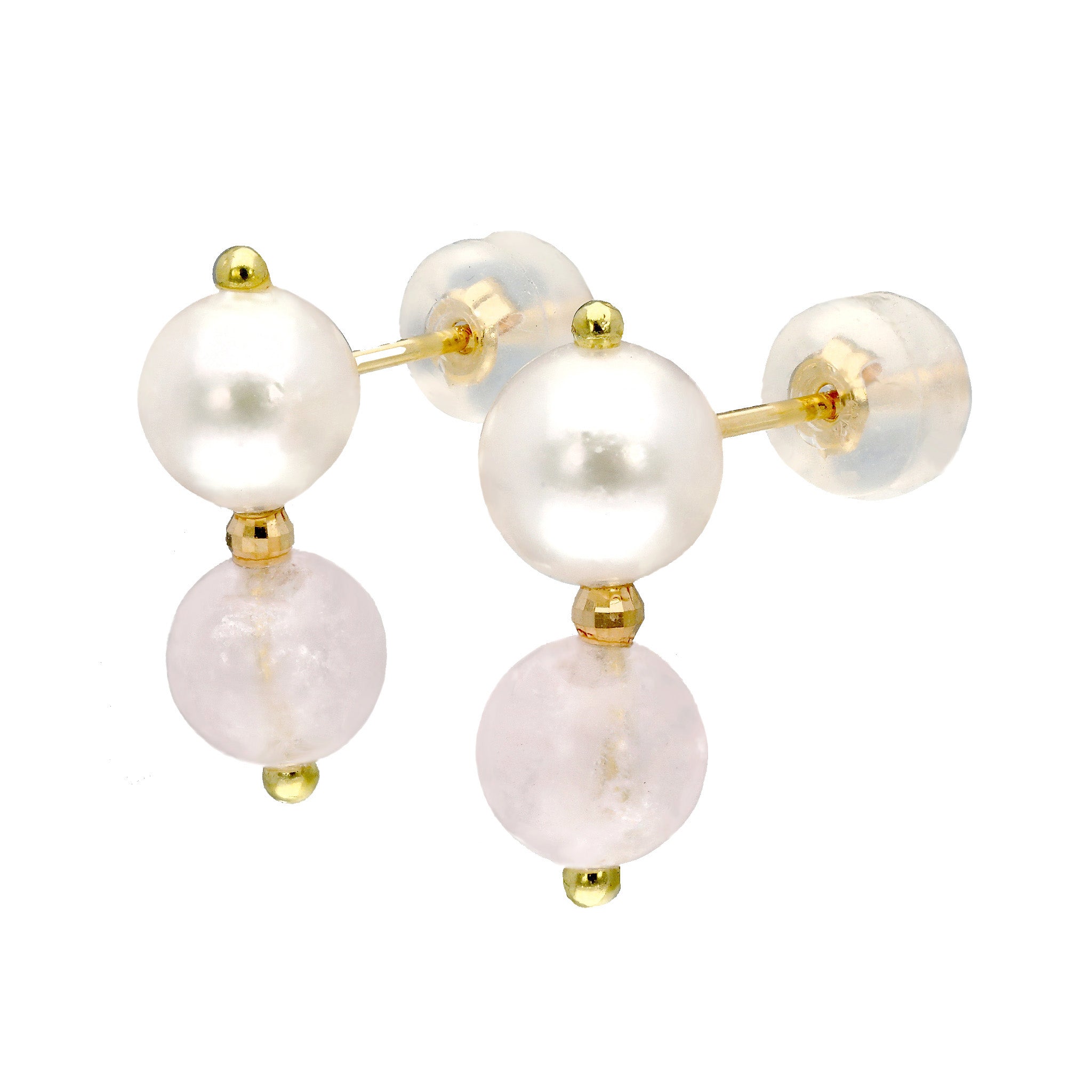 【限定7点】モルガナイト/パール K18ピアス(アコヤ真珠)《26T10141》