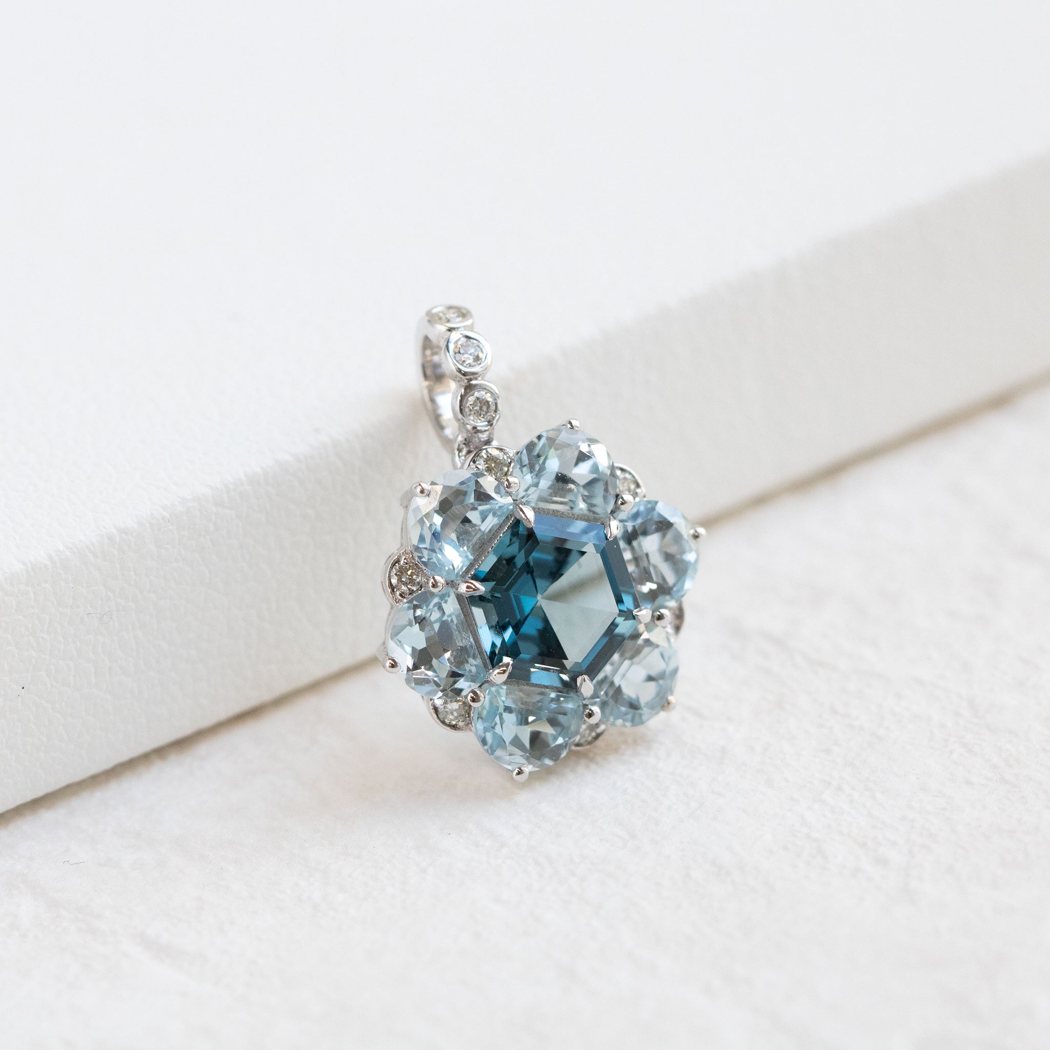 【限定1点】ブルートパーズ/アクアマリン K18ペンダントトップ《26T10143》