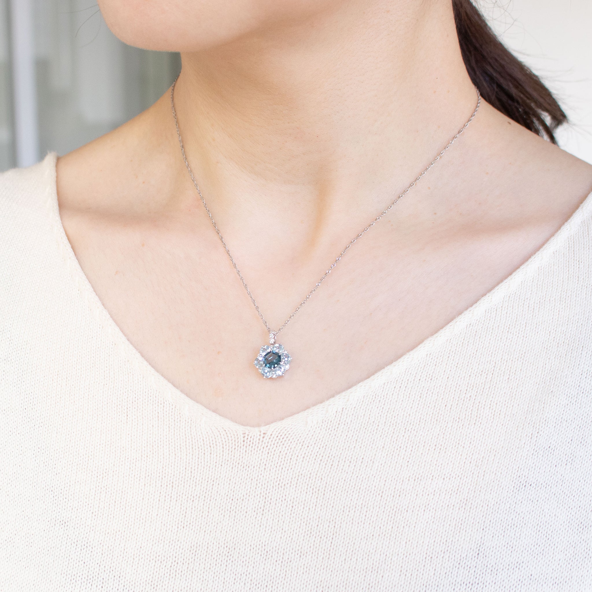 【限定1点】ブルートパーズ/アクアマリン K18ペンダントトップ《26T10143》