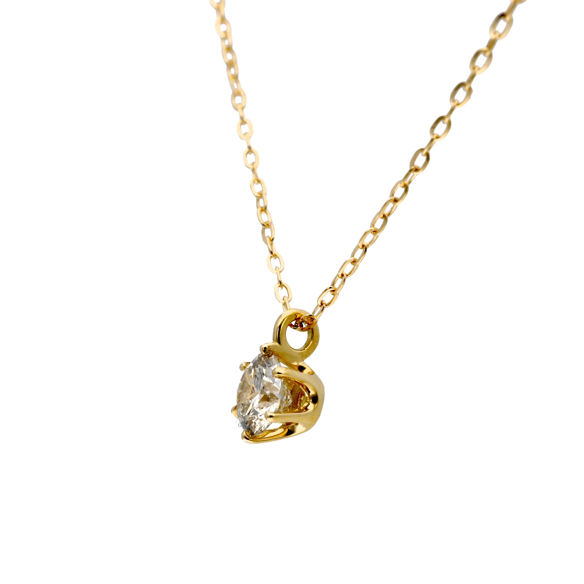 【限定15点】ダイヤモンド K18ネックレス(0.2カラット/ライトブラウン系/4月誕生石)《26T10145》