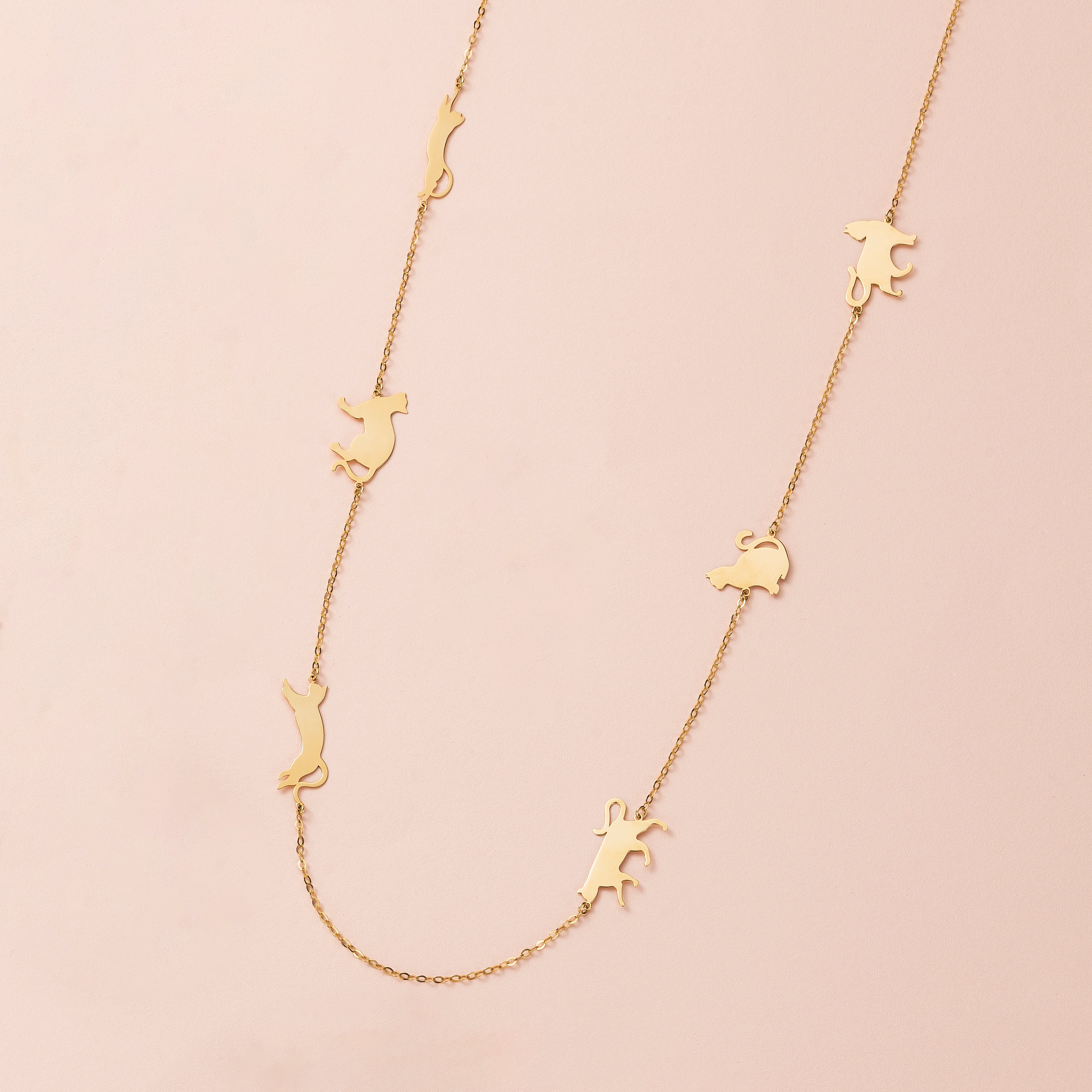 K10ネックレス(ネコモチーフ/ロング/80cm)《26T10146》