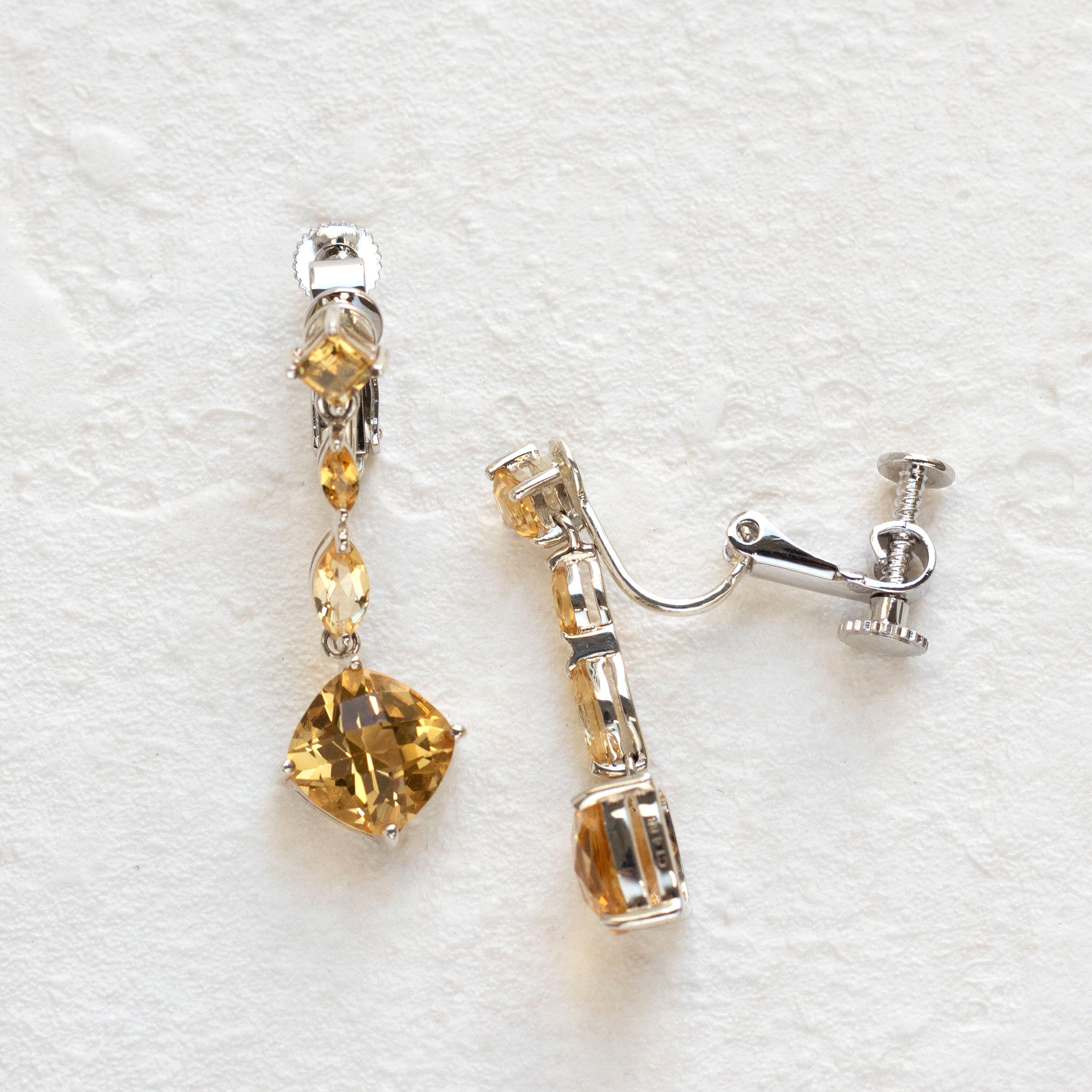 シトリン シルバーイヤリング(11月誕生石)《26T10155》