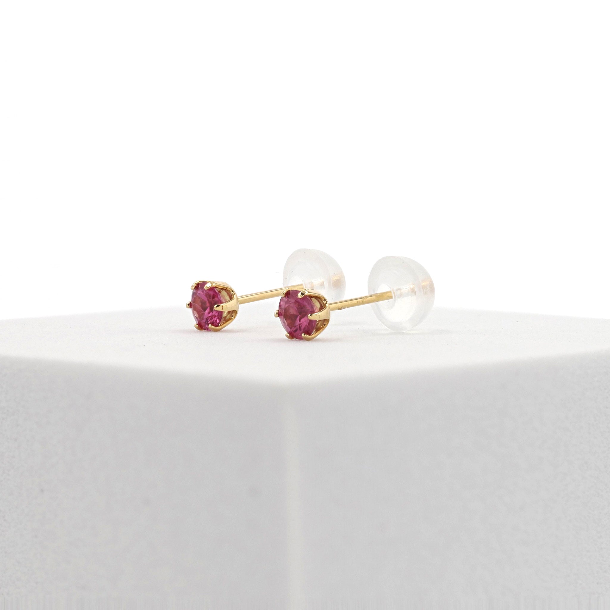 【限定1点】ルビー K18ピアス(計0.40カラット/7月誕生石)《26T10160》