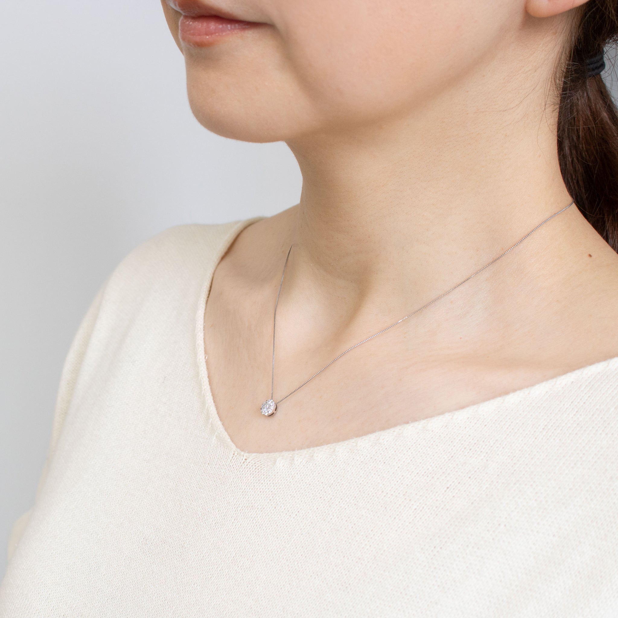 【限定2点】ダイヤモンド プラチナネックレス(0.18カラット/Dカラー/SIクラス/EX/グレーディングレポート付/4月誕生石)《26T10162》