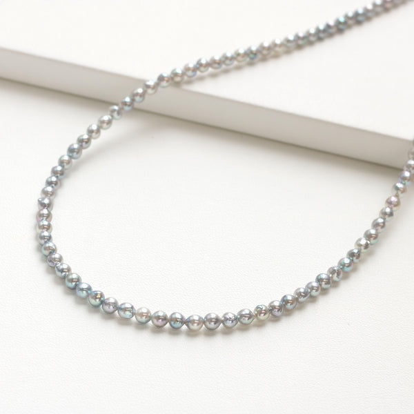 限定2点】パール ネックレス(アコヤ真珠/3.5mm/ナチュラルブルー系/6月