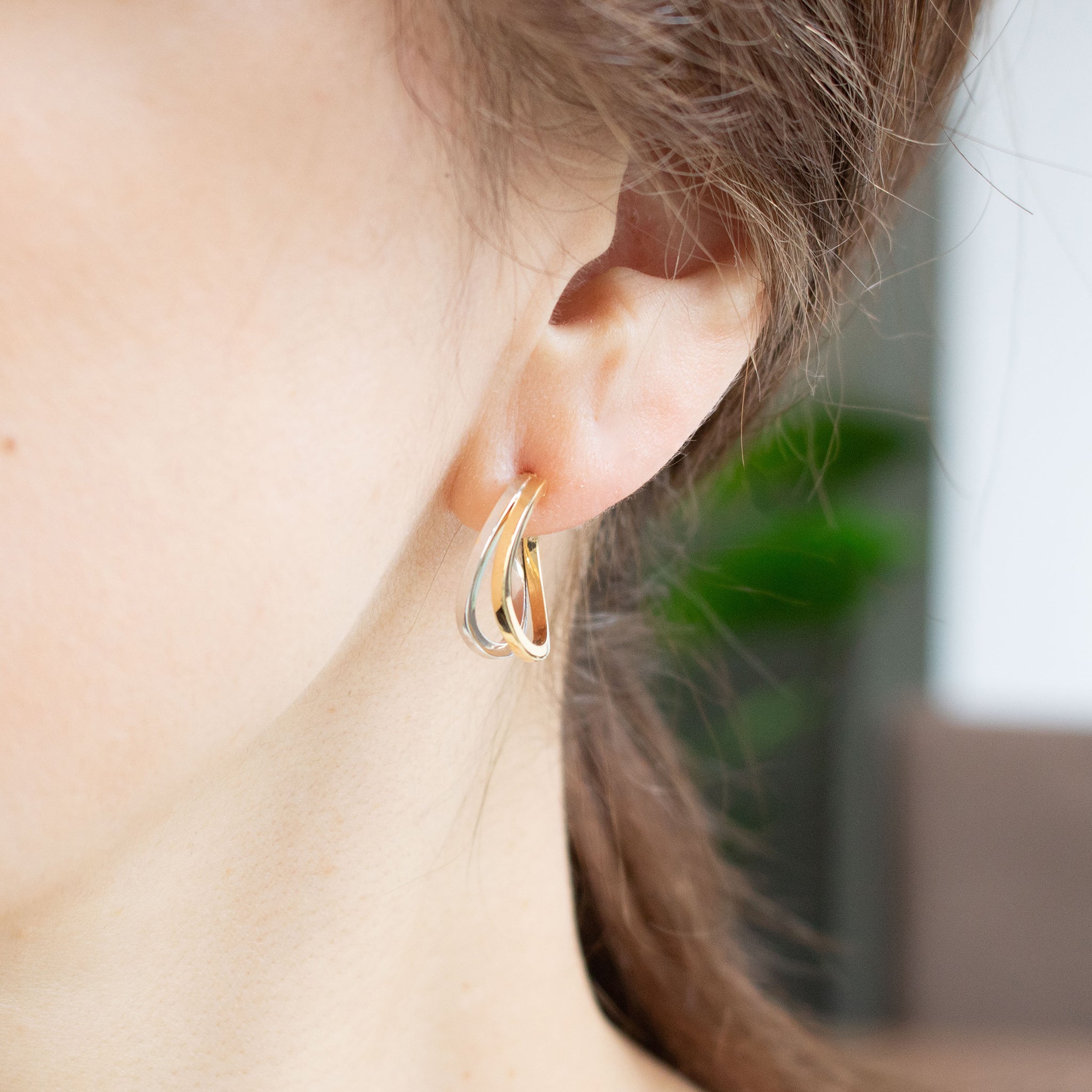 K18ピアス(コンビカラー/イタリア製)《26T10164》