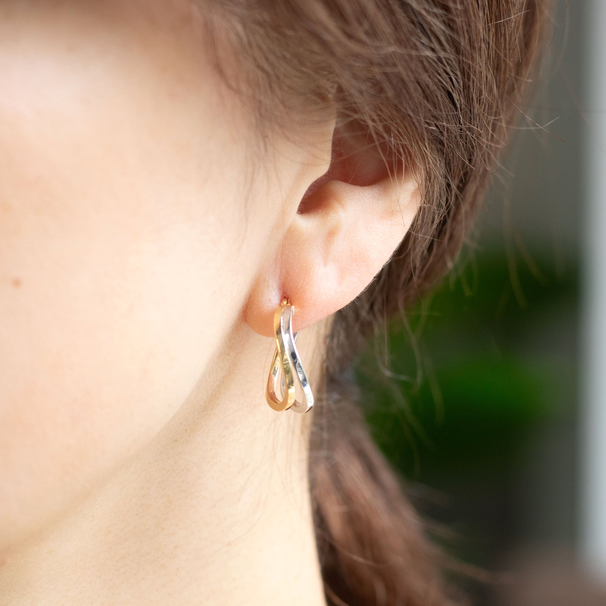 K18ピアス(コンビカラー/イタリア製)《26T10164》