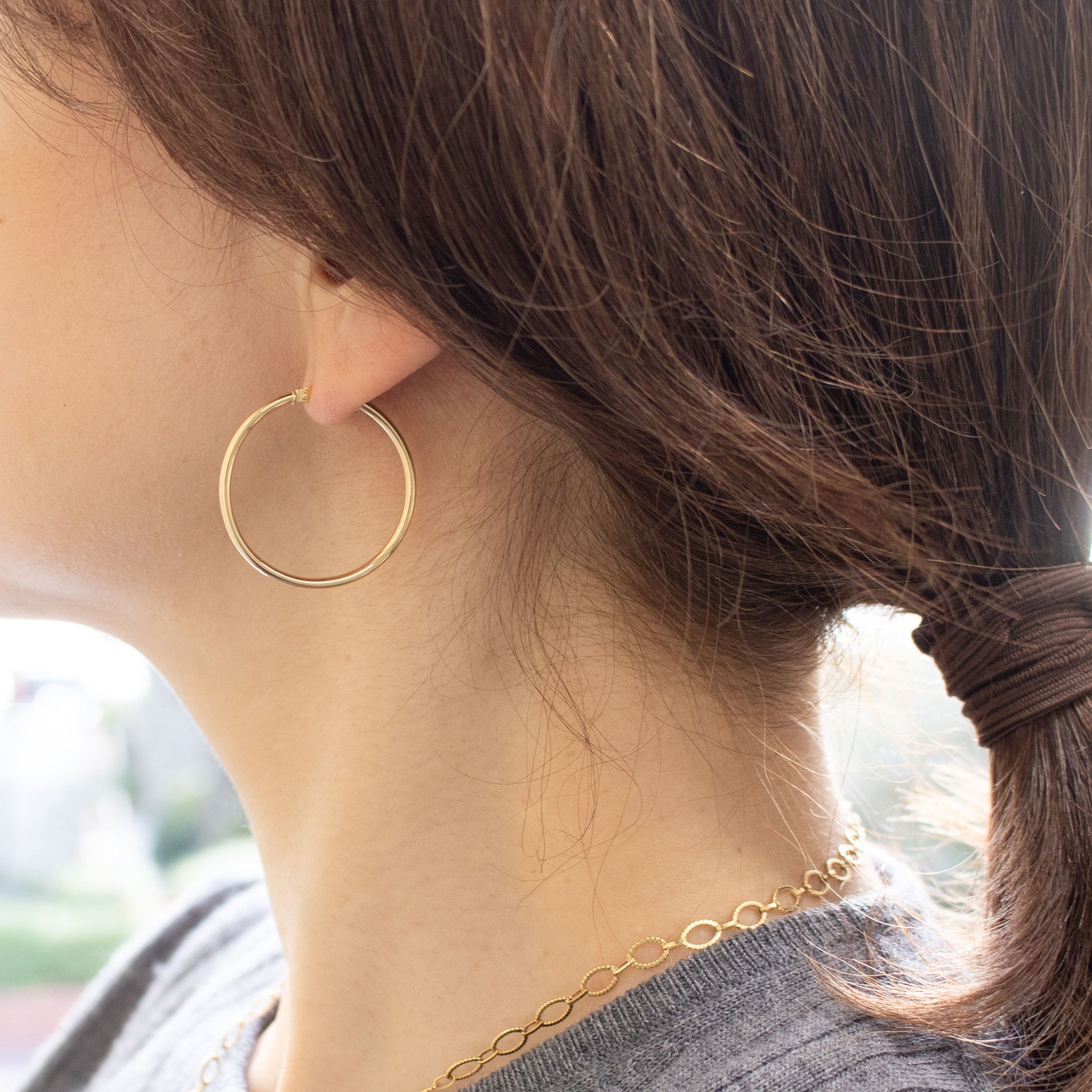 K18ピアス(フープ/イタリア製)《26T10166》