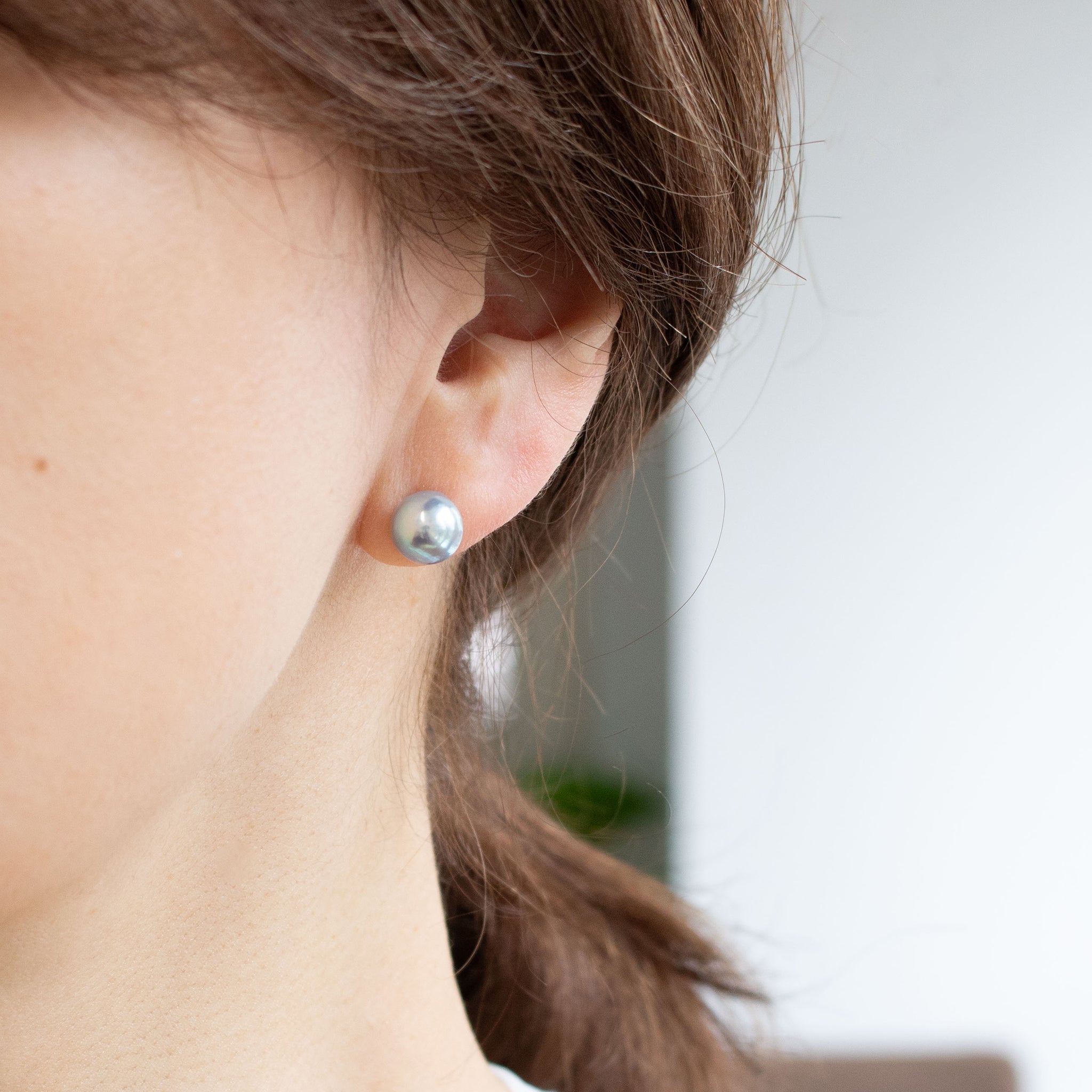 【限定2点】パール K14ピアス(アコヤ真珠/8mm/ナチュラルブルー系/6月誕生石)《26T10172》