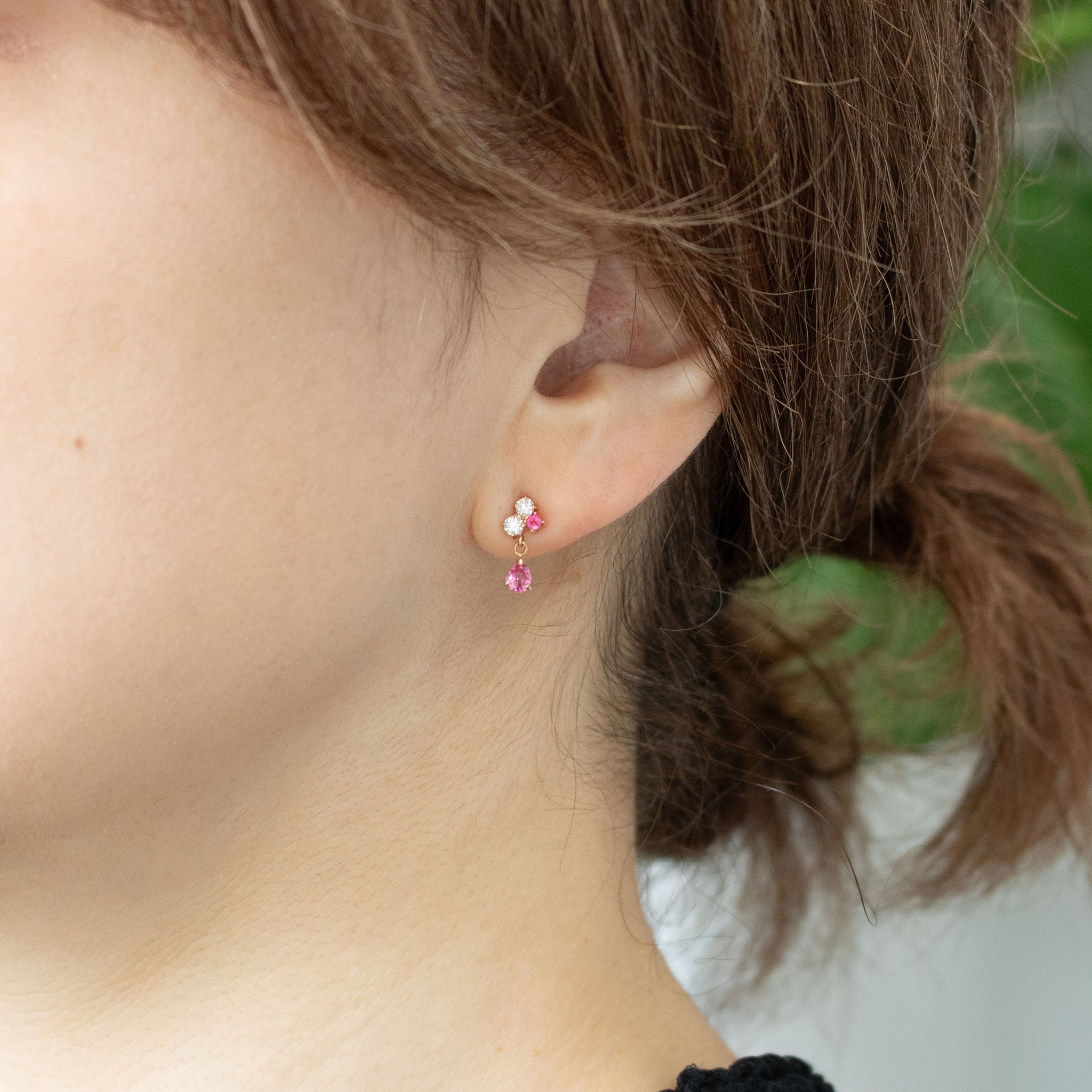 【限定1点】ピンクスピネル/ダイヤモンド K18ピアス(8月誕生石)《26T10210》
