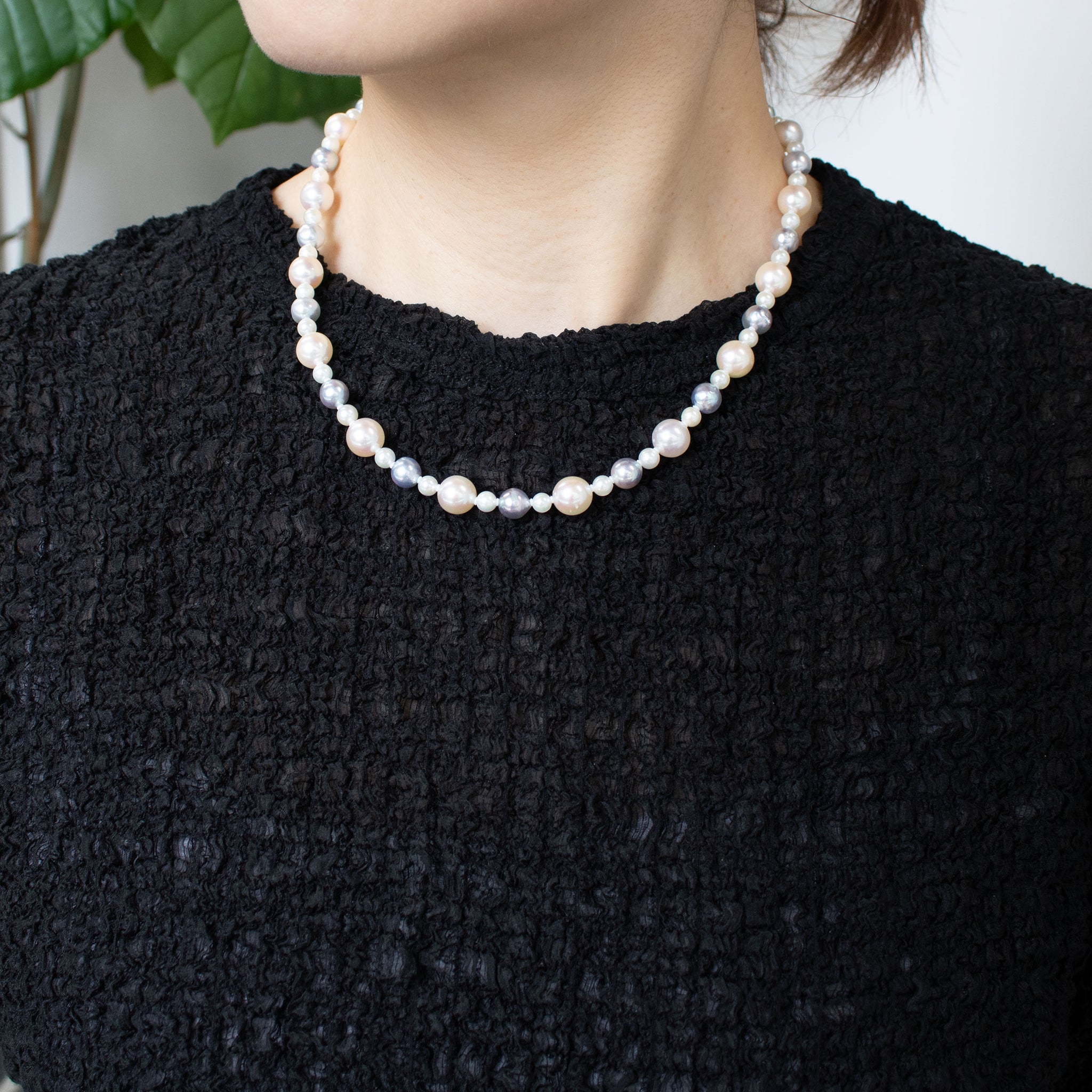 【限定1点】パールネックレス(アコヤ真珠/4.5～8.5mm/6月誕生石)《26T10215》