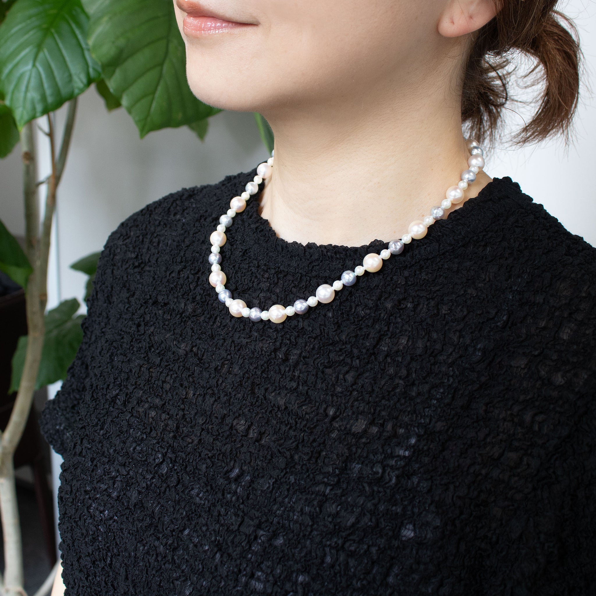 【限定1点】パールネックレス(アコヤ真珠/4.5～8.5mm/6月誕生石)《26T10215》