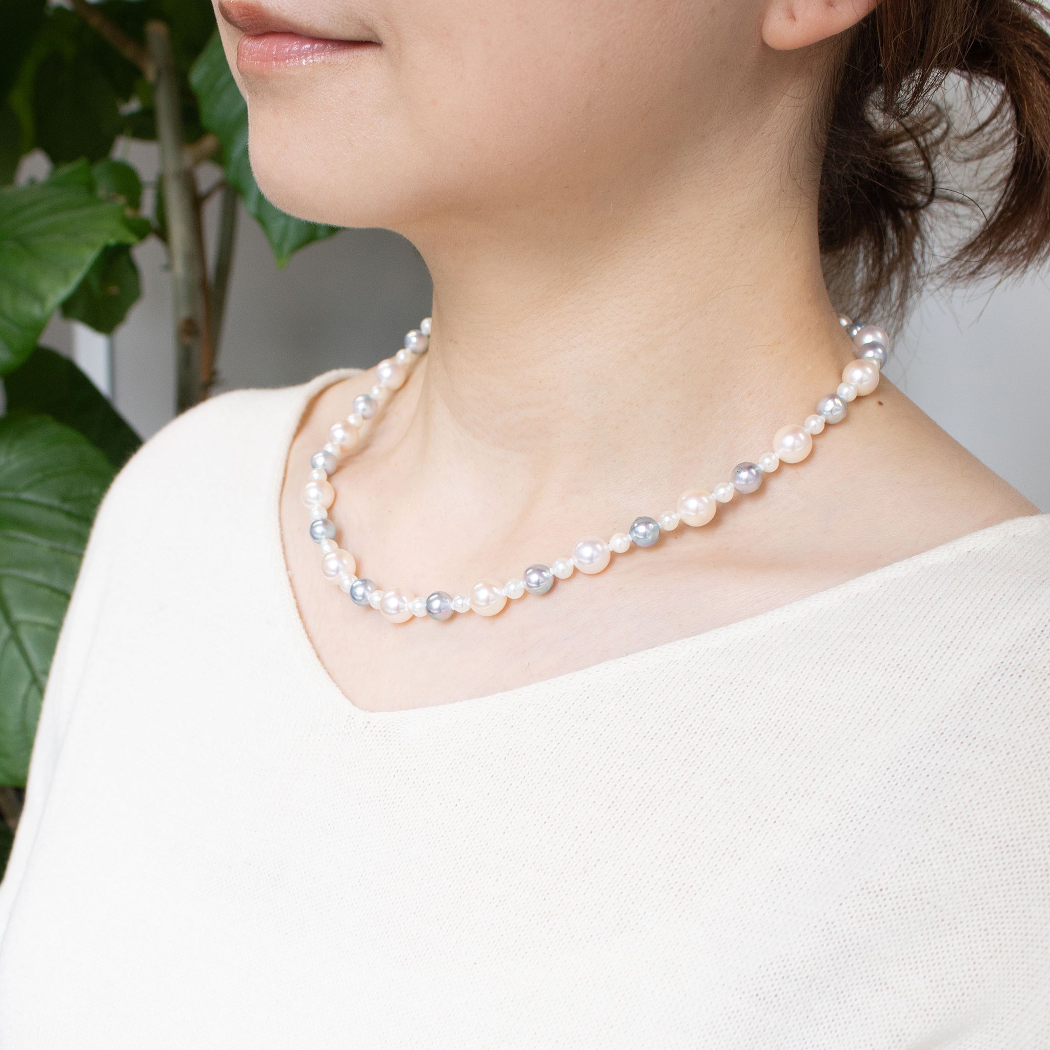 【限定1点】パールネックレス(アコヤ真珠/4.5～8.5mm/6月誕生石)《26T10215》