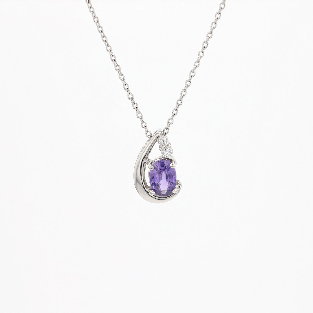 【限定1点】サファイア/ダイヤモンド プラチナネックレス(ノーヒート/非加熱/9月誕生石)《26T10227》