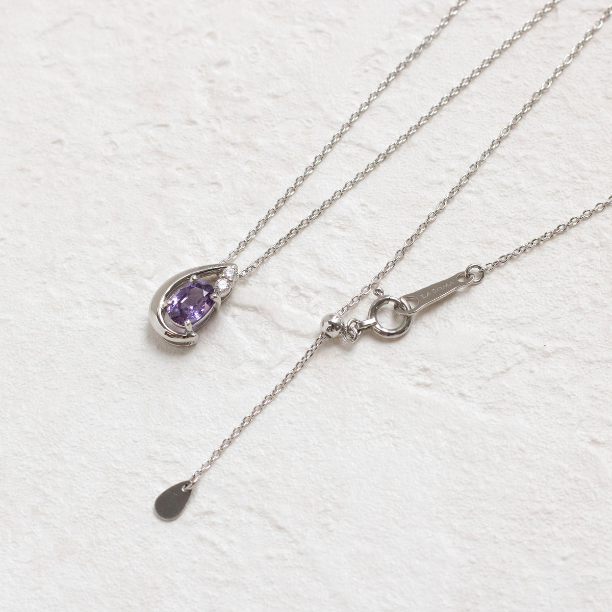 【限定1点】サファイア/ダイヤモンド プラチナネックレス(ノーヒート/非加熱/9月誕生石)《26T10227》