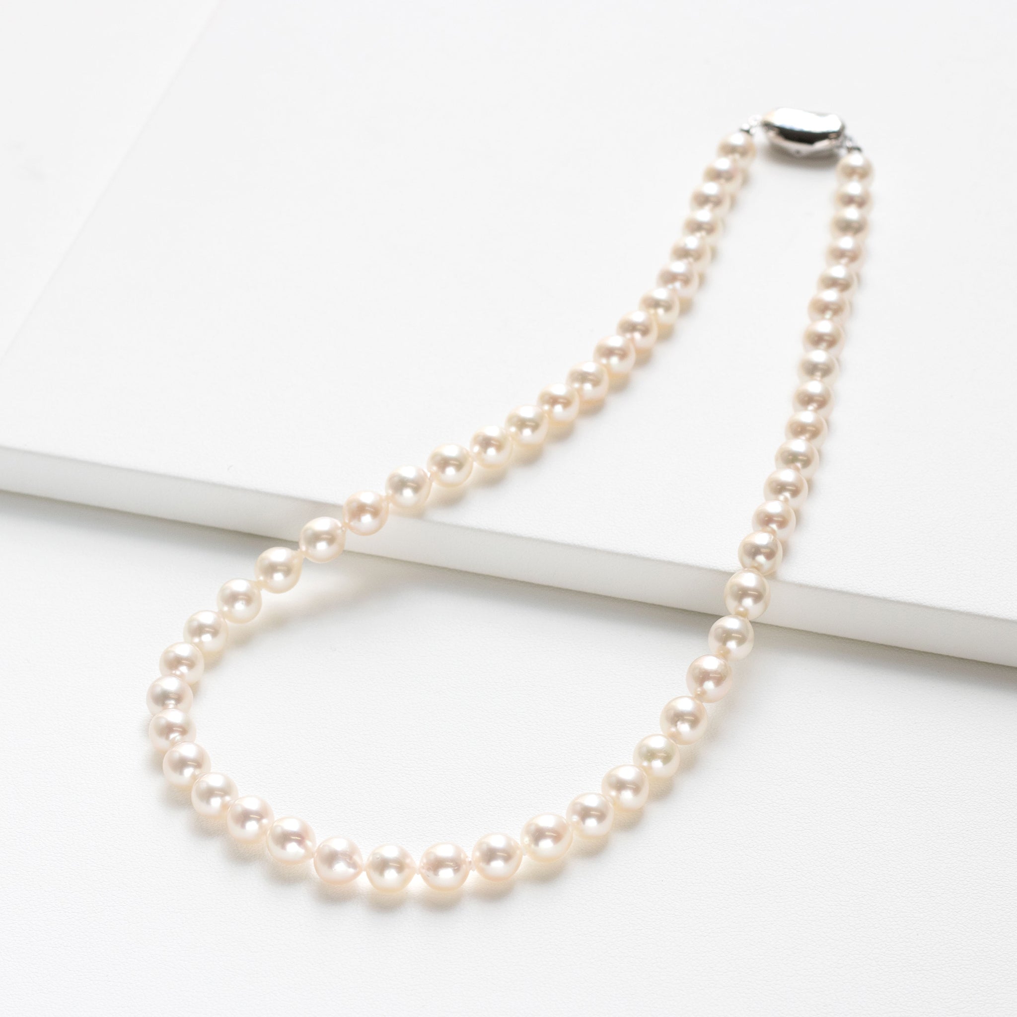 【限定1点】パールネックレス(アコヤ真珠/7mm/セミバロック珠/6月誕生石)《26T10254》