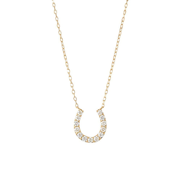 ダイヤモンド K18ネックレス(計0.3カラット/馬蹄モチーフ/4月誕生石