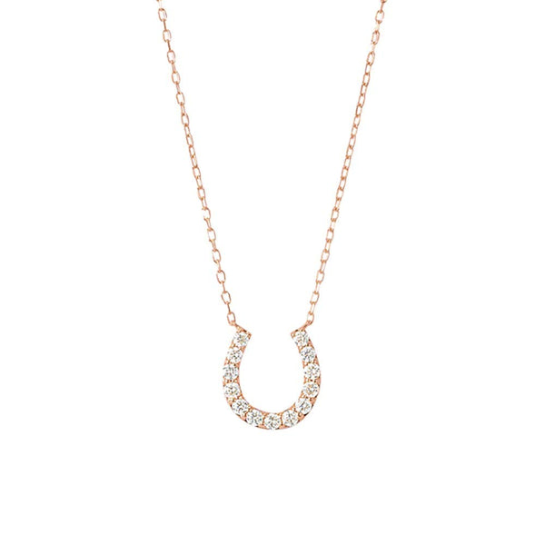 ダイヤモンド K18ネックレス(計0.3カラット/馬蹄モチーフ/4月