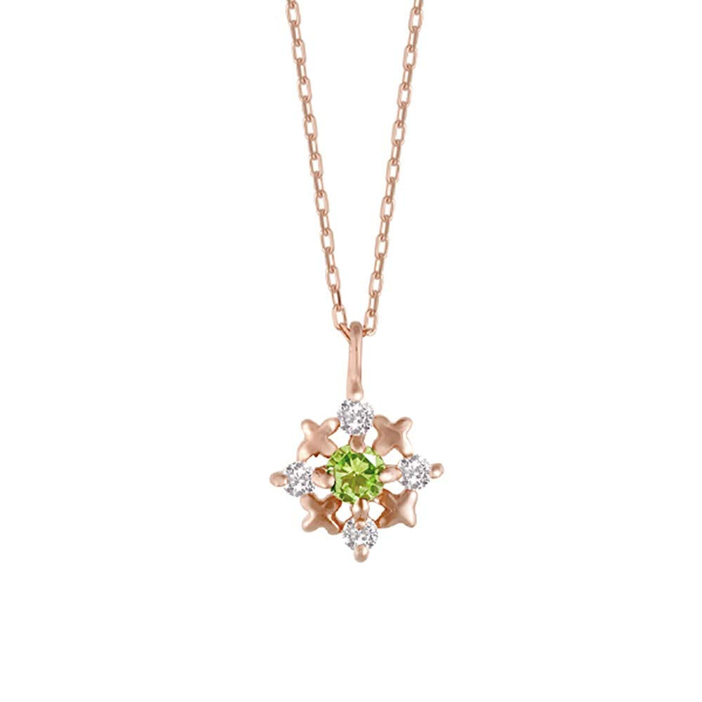 18金製 ダイヤモンド ネックレス 雪 結晶 花 国内生産品 厳選