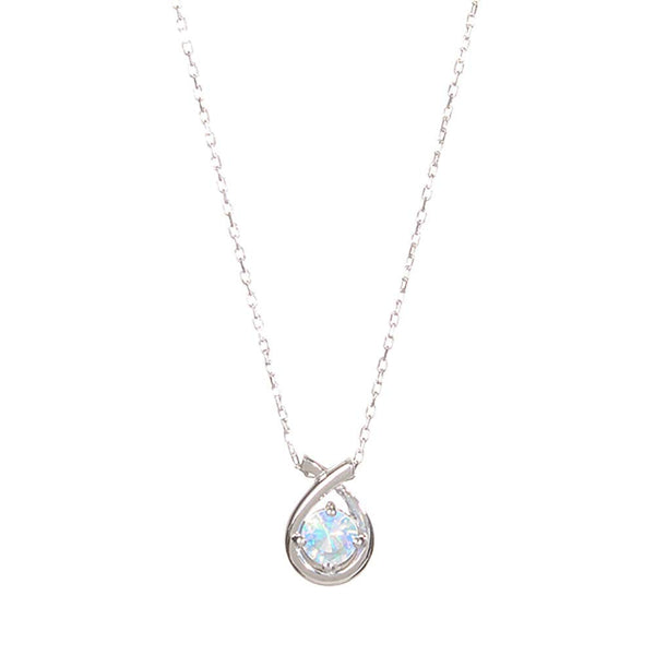 ウォーターオパール K18ネックレス(クレサンベール/雫モチーフ/10月