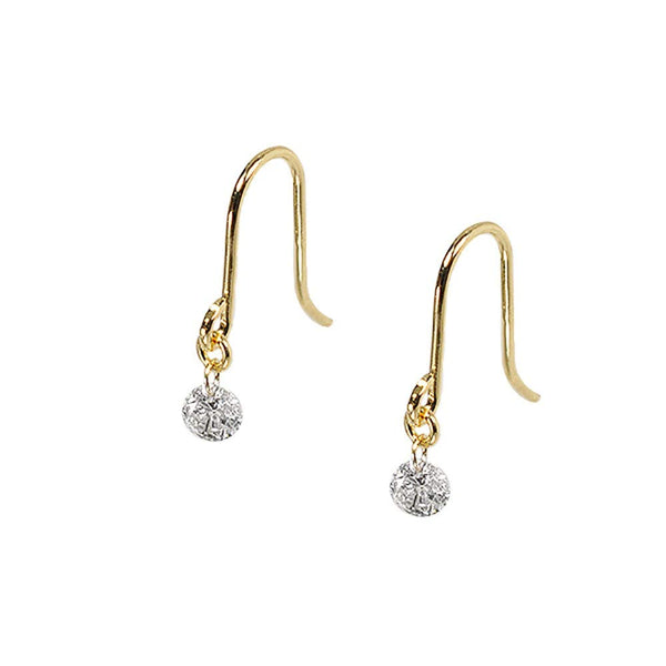 ダイヤモンド K18ピアス(計0.15カラット/フック/レーザーホール/4月誕生石)《WEPD2686》