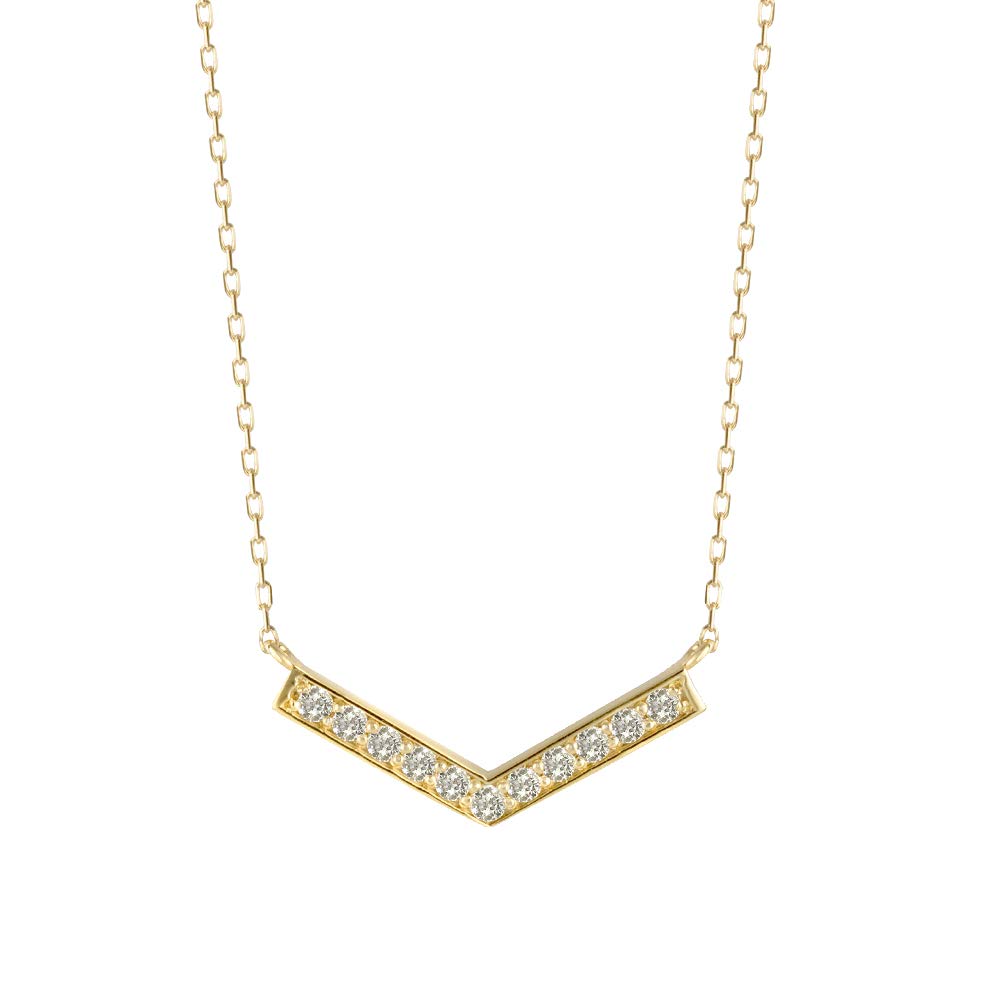 ダイヤモンド K18ネックレス(計0.24カラット/リバーシブル/4月誕生石