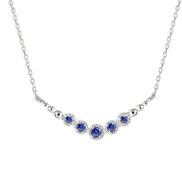 ブルーサファイア K18ネックレス(クレサンベール/グラデーション/9月