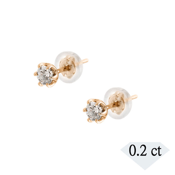 ダイヤモンド K18ピアス(計0.2カラット/スタッド/4月誕生石