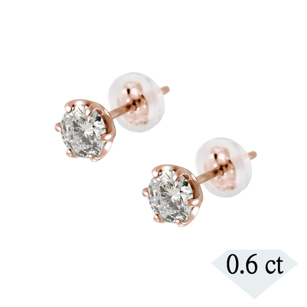 K360 レディース ピアス ダイヤモンド 4月 誕生石 プレゼント 人気 ダイヤモンド ピアス 一粒 k18pg 4月誕生石 天然石 計0.3ct 計