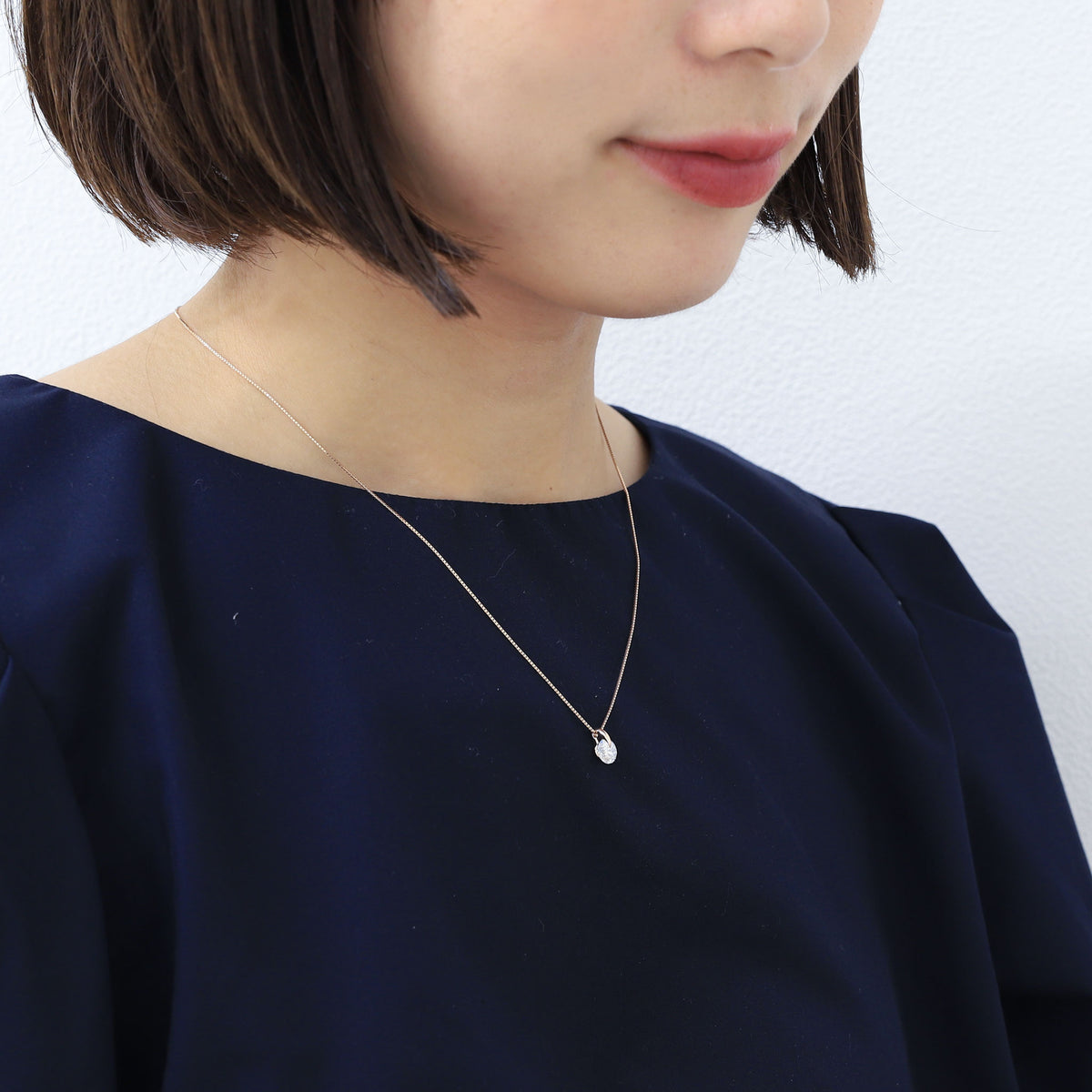 【1点限定】ダイヤモンド K18PGネックレス(1.024カラット/M/I1/GOOD/グレーディングレポート付)《GPDD0087》