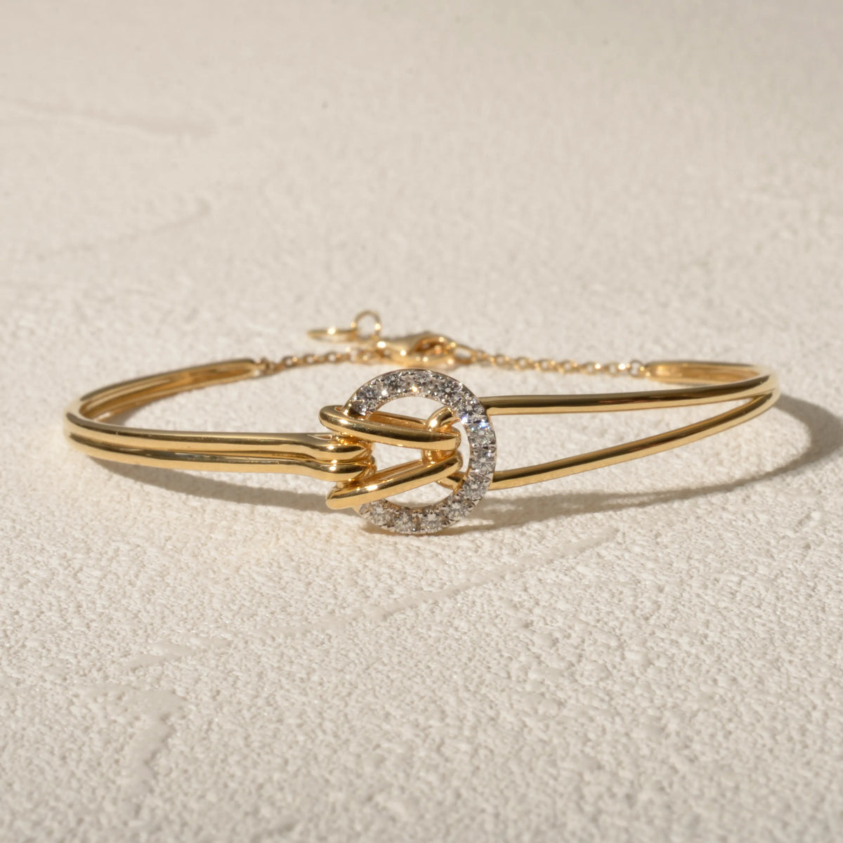 【限定1点】ダイヤモンド K18バングル(計0.24ct/4月誕生石)《JBCD2102》