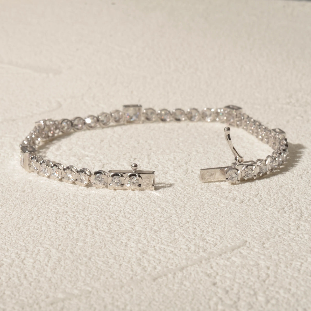 【限定1点】ダイヤモンド K18ブレスレット(K18ホワイトゴールド/計3.0ct/4月誕生石)《JBCD2127》
