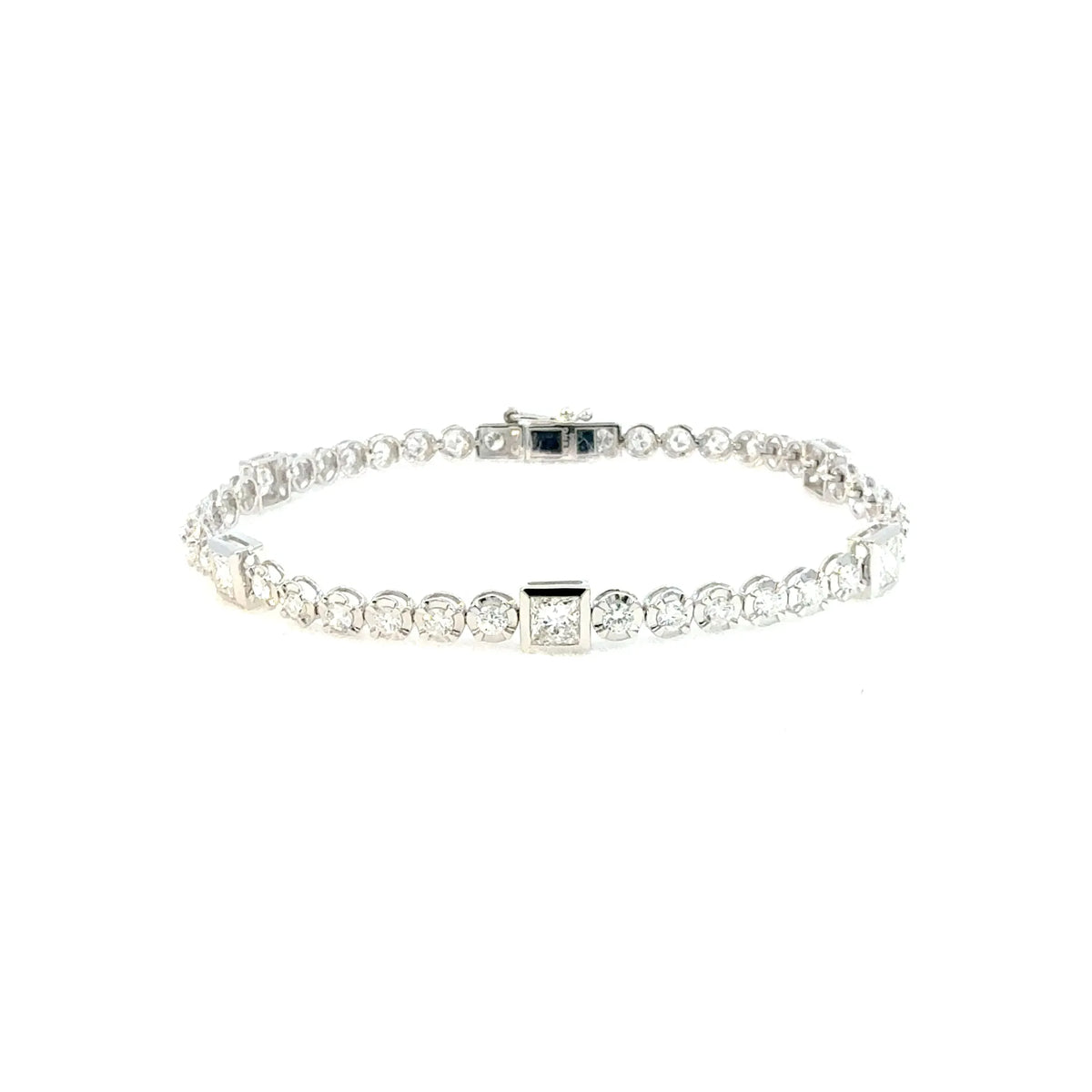 【限定1点】ダイヤモンド K18ブレスレット(K18ホワイトゴールド/計3.0ct/4月誕生石)《JBCD2127》