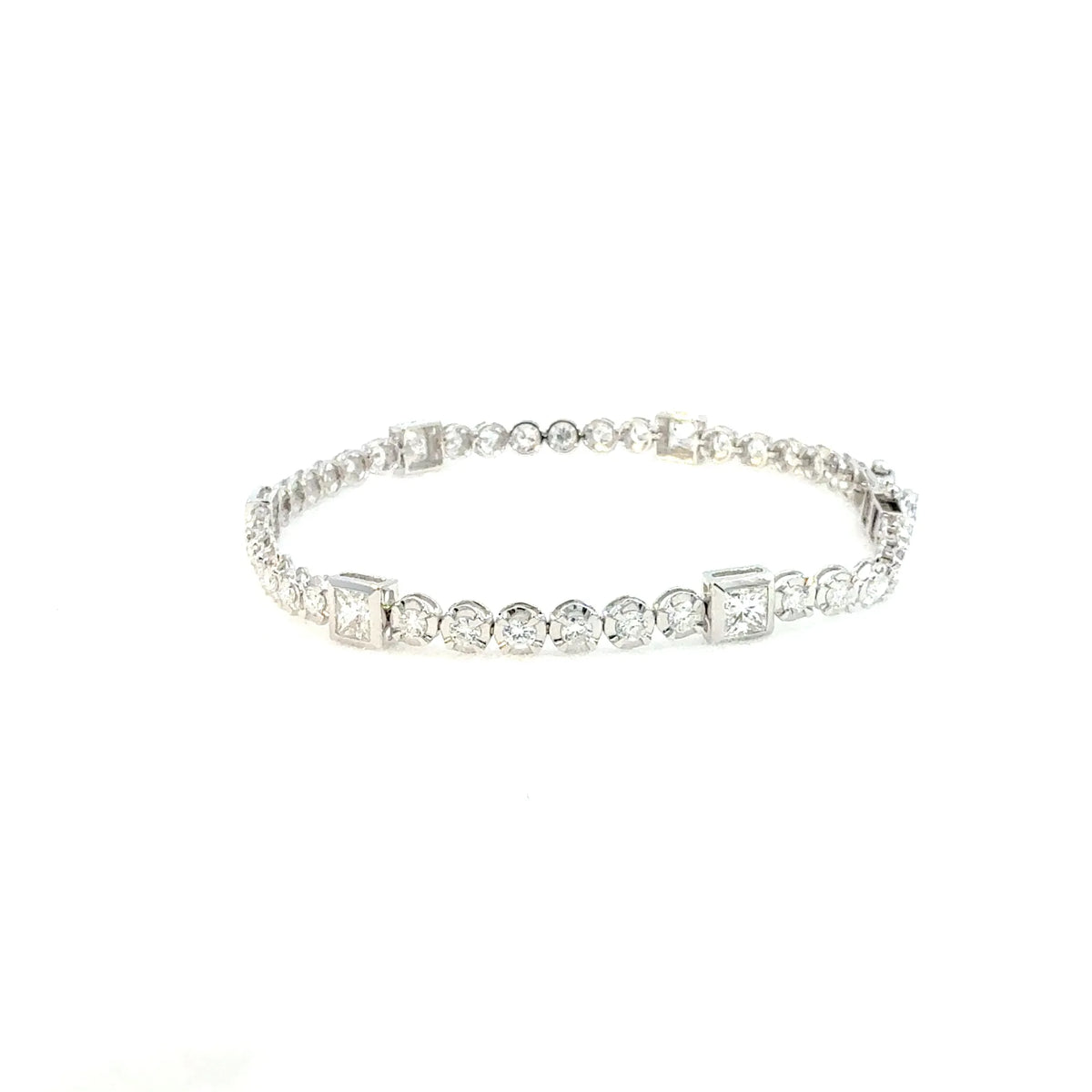 【限定1点】ダイヤモンド K18ブレスレット(K18ホワイトゴールド/計3.0ct/4月誕生石)《JBCD2127》