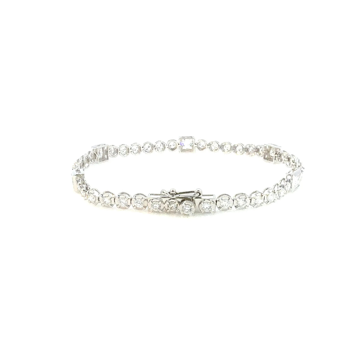 【限定1点】ダイヤモンド K18ブレスレット(K18ホワイトゴールド/計3.0ct/4月誕生石)《JBCD2127》