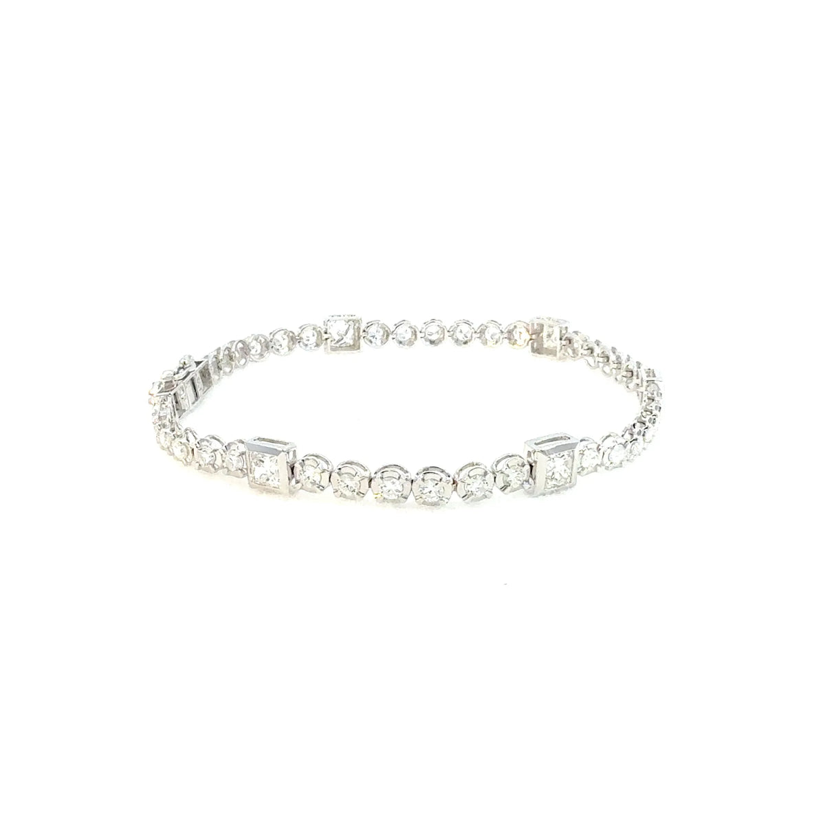 【限定1点】ダイヤモンド K18ブレスレット(K18ホワイトゴールド/計3.0ct/4月誕生石)《JBCD2127》
