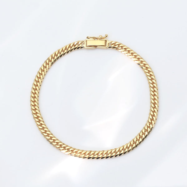 2点限定】K18イエローゴールドブレスレット(喜平6面ダブルカット/10g