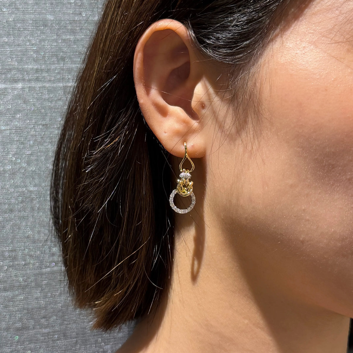 【限定1点】ダイヤモンド K18ピアス(計0.48ct/4月誕生石)《JEPD2083》